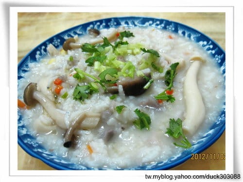 吻魚雙菇芋頭粥(煮鹹粥)
