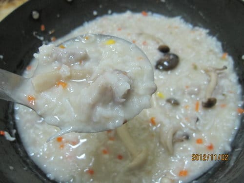 吻魚雙菇芋頭粥(煮鹹粥)