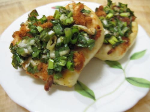 做麵包牛奶湯種麵糰….心形肉鬆蔥花湯種麵包