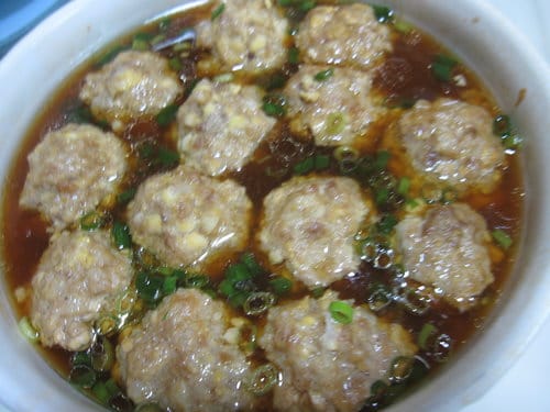 豆腐食譜『雞蛋豆腐蒸肉丸子』
