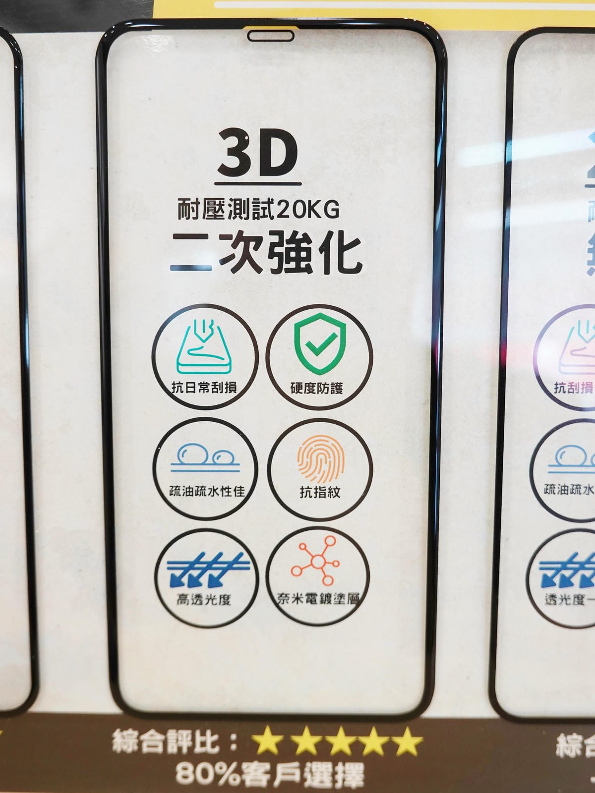 手機更換雷神3D耐壓測試20KG二次強化保護貼-雷神快修太平總店.JPG
